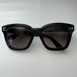 Valentino black sunglasses with silver studs. 100% authentic Excellent like NEW.
